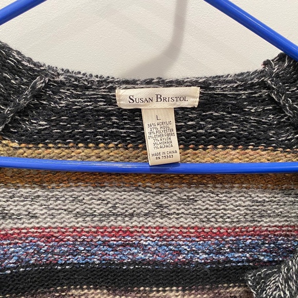 Susan Bristol Vintage Cardigan Sweater Sz. L Ruffles - Picture 2 of 4